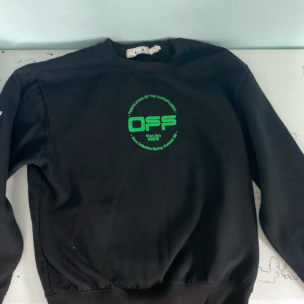 Off-White Mens Black Crewneck